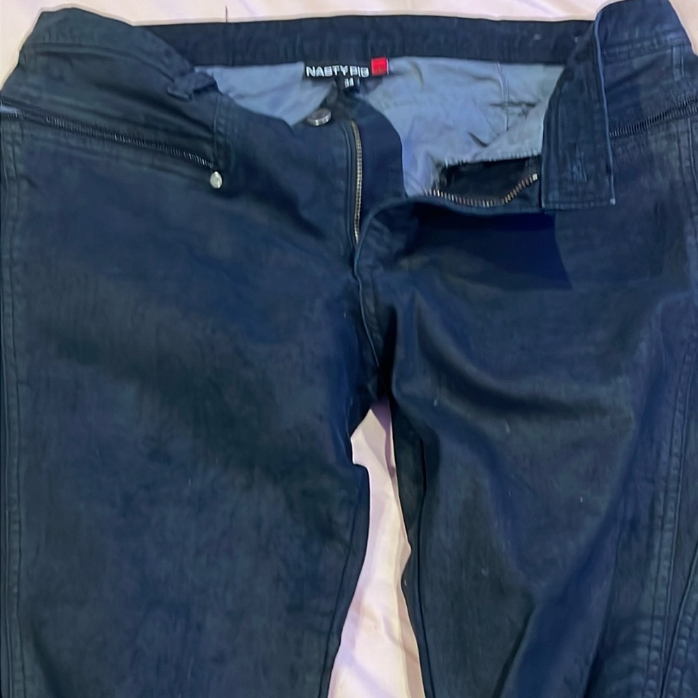 Collectors Nasty pig industrial zipper wraparound jeans 34/32